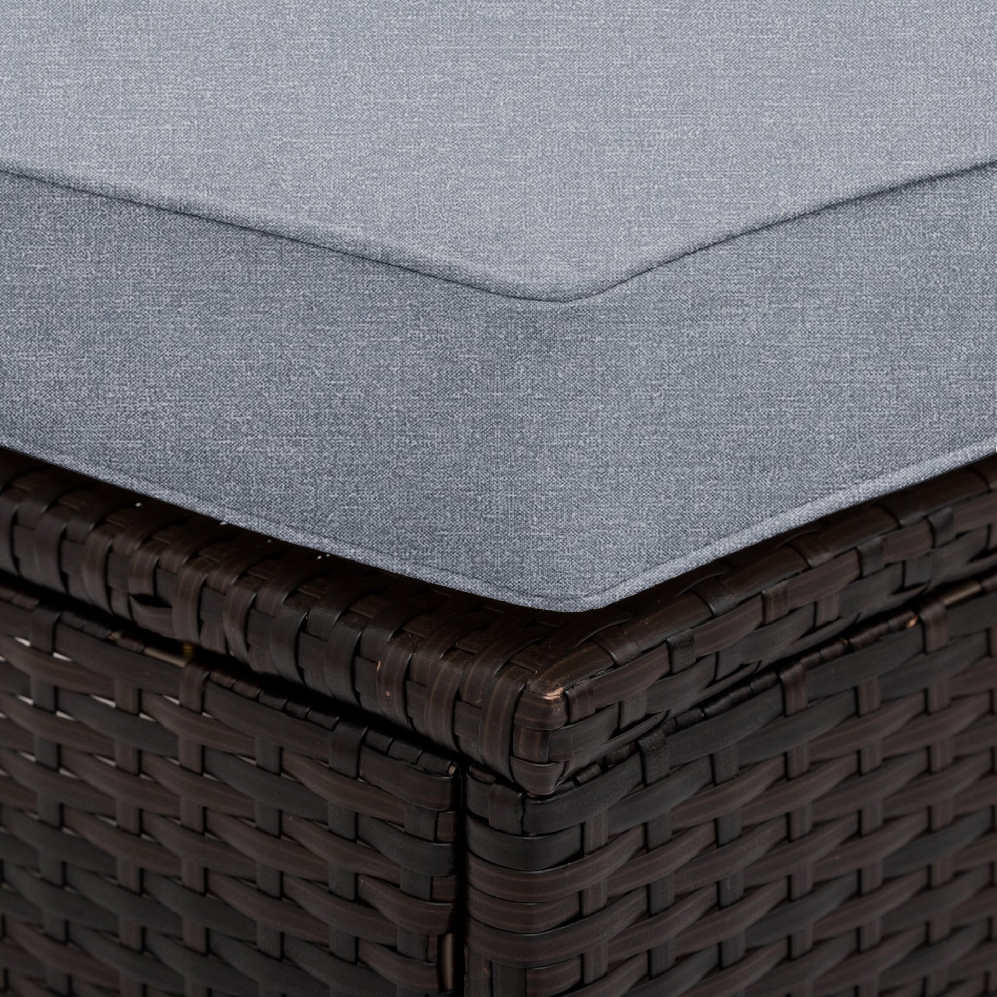 TOPMAX 5 Pieces All - Weather Brown PE Rattan Wicker Sofa Set Outdoor Patio Sectional Furniture Set Half - Moon Sofa Set with Tempered Glass Table, Gray - 1st Choice Furniture Direct