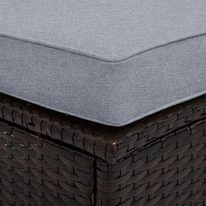 TOPMAX 5 Pieces All - Weather Brown PE Rattan Wicker Sofa Set Outdoor Patio Sectional Furniture Set Half - Moon Sofa Set with Tempered Glass Table, Gray - 1st Choice Furniture Direct