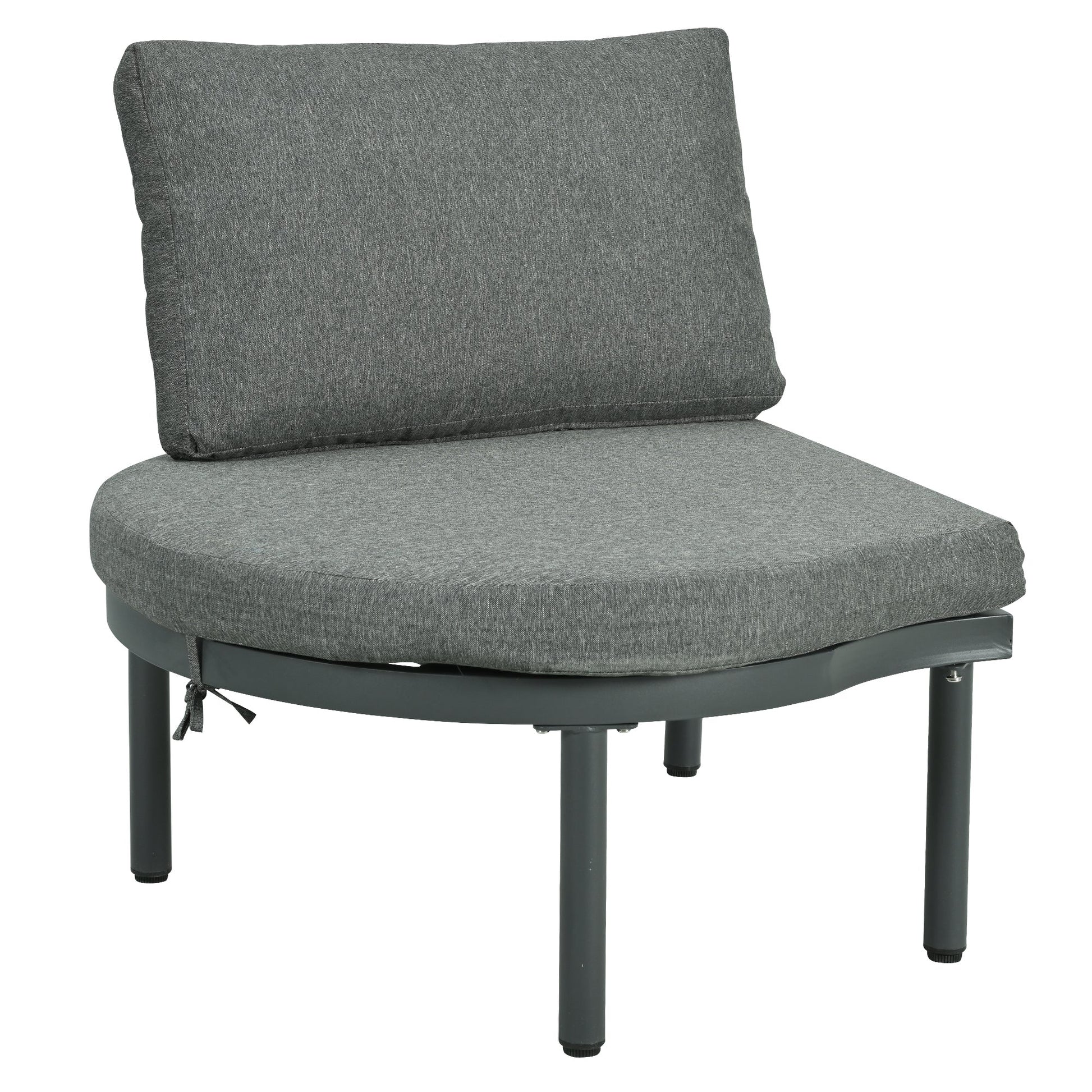 TOPMAX 6 - Piece Patio Sofa Furniture Set, Half Moon Outdoor Sectional Sofa with 2 High - Low Coffee Tables, PE Wicker Rattan, Tempered Glass, 4 Pillows & Cushions, for Backyard, Garden, Poolside,Gray - 1st Choice Furniture Direct
