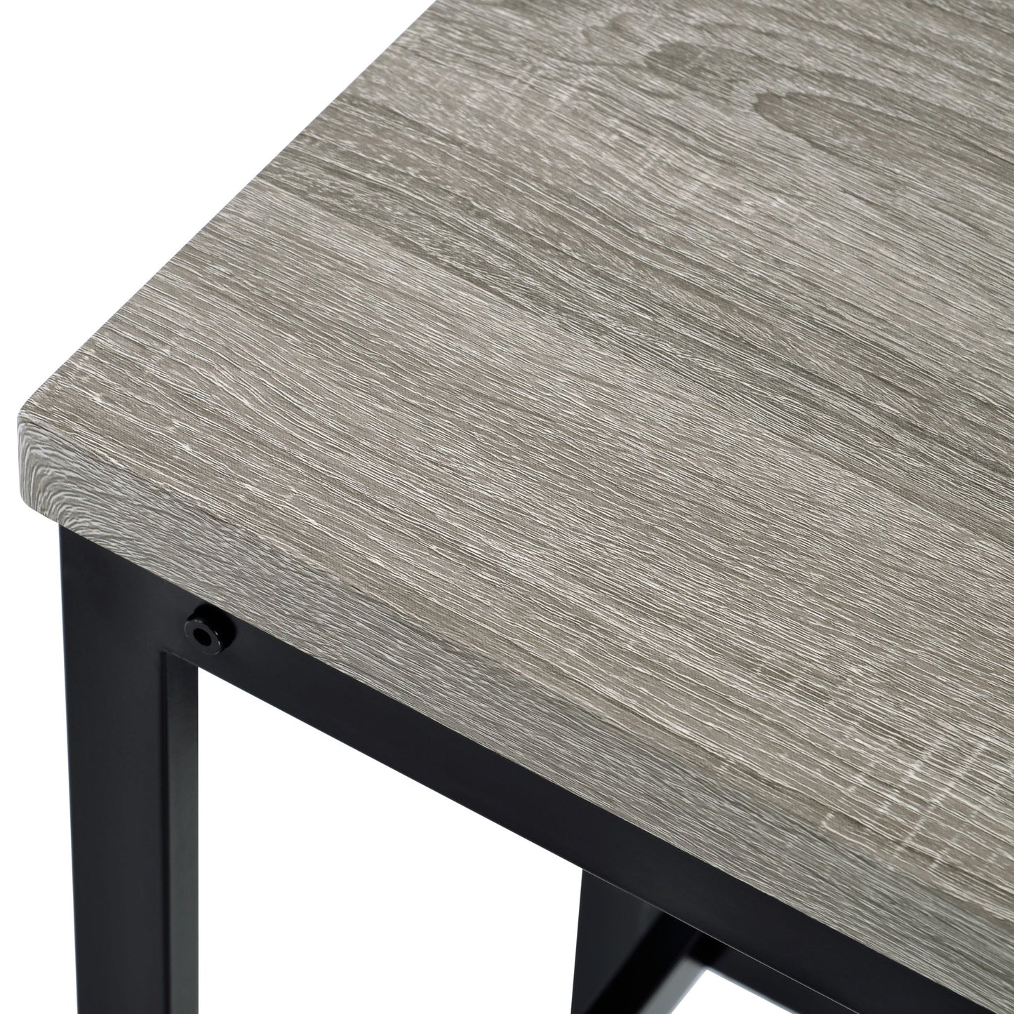 TOPMAX Counter Height Extra Long Dining Table Set with 3 Stools Pub Kitchen Set Side Table with Footrest, Gray - 1st Choice Furniture Direct