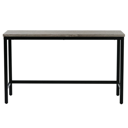 TOPMAX Counter Height Extra Long Dining Table Set with 3 Stools Pub Kitchen Set Side Table with Footrest, Gray - 1st Choice Furniture Direct