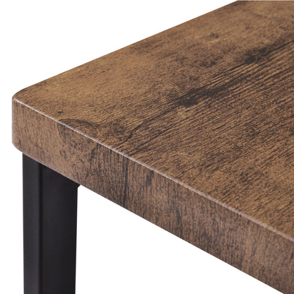 TOPMAX Counter Height Extra Long Dining Table Set with 3 Stools Pub Kitchen Set Side Table with Footrest,Brown - 1st Choice Furniture Direct