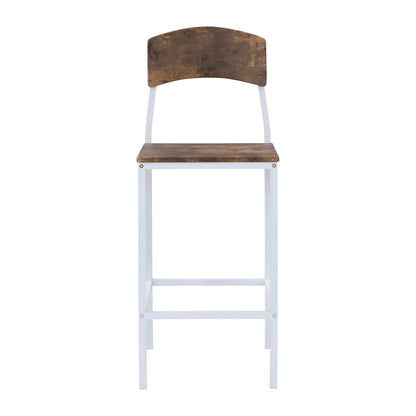 TOPMAX Farmhouse 5 - piece Counter Height Drop Leaf Dining Table Set with Dining Chairs for 4,White Frame+ Rustic Brown Tabletop - 1st Choice Furniture Direct