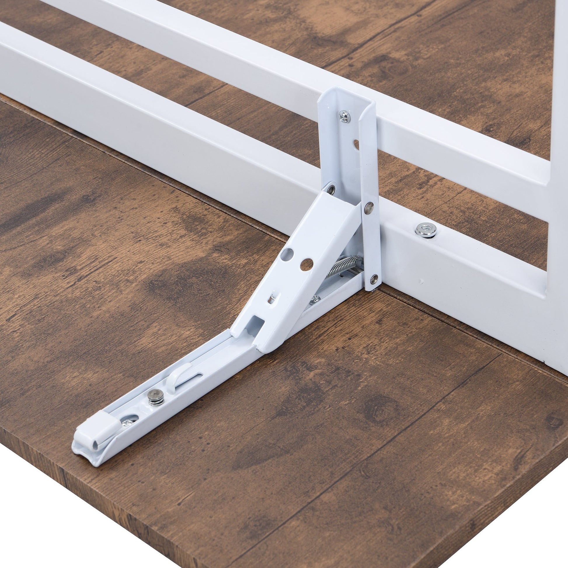 TOPMAX Farmhouse 5 - piece Counter Height Drop Leaf Dining Table Set with Dining Chairs for 4,White Frame+ Rustic Brown Tabletop - 1st Choice Furniture Direct