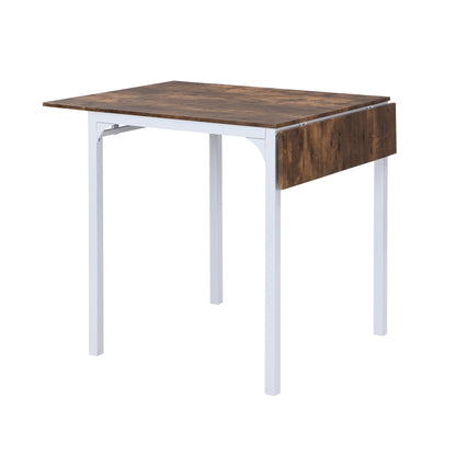 TOPMAX Farmhouse 5 - piece Counter Height Drop Leaf Dining Table Set with Dining Chairs for 4,White Frame+ Rustic Brown Tabletop - 1st Choice Furniture Direct