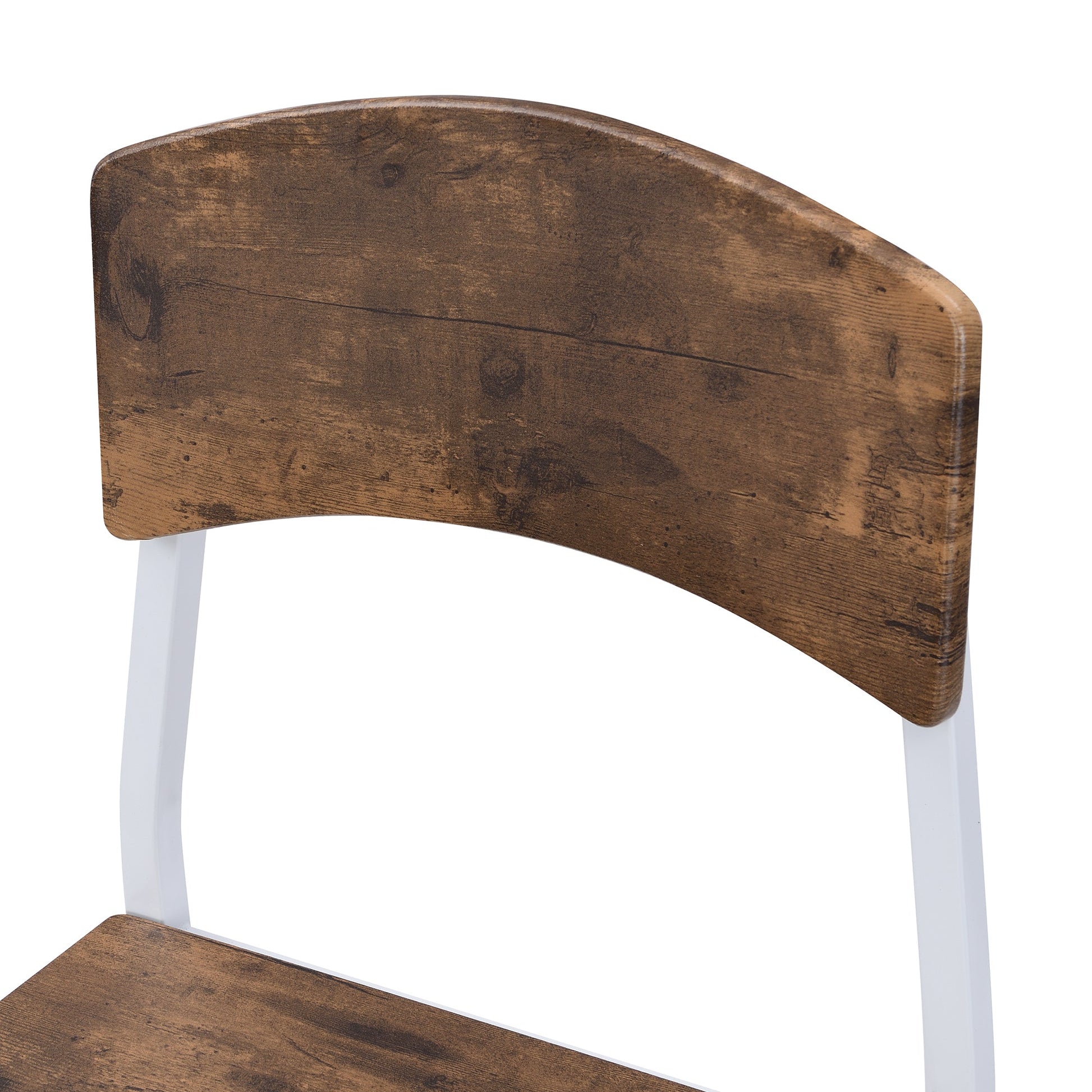 TOPMAX Farmhouse 5 - piece Counter Height Drop Leaf Dining Table Set with Dining Chairs for 4,White Frame+ Rustic Brown Tabletop - 1st Choice Furniture Direct