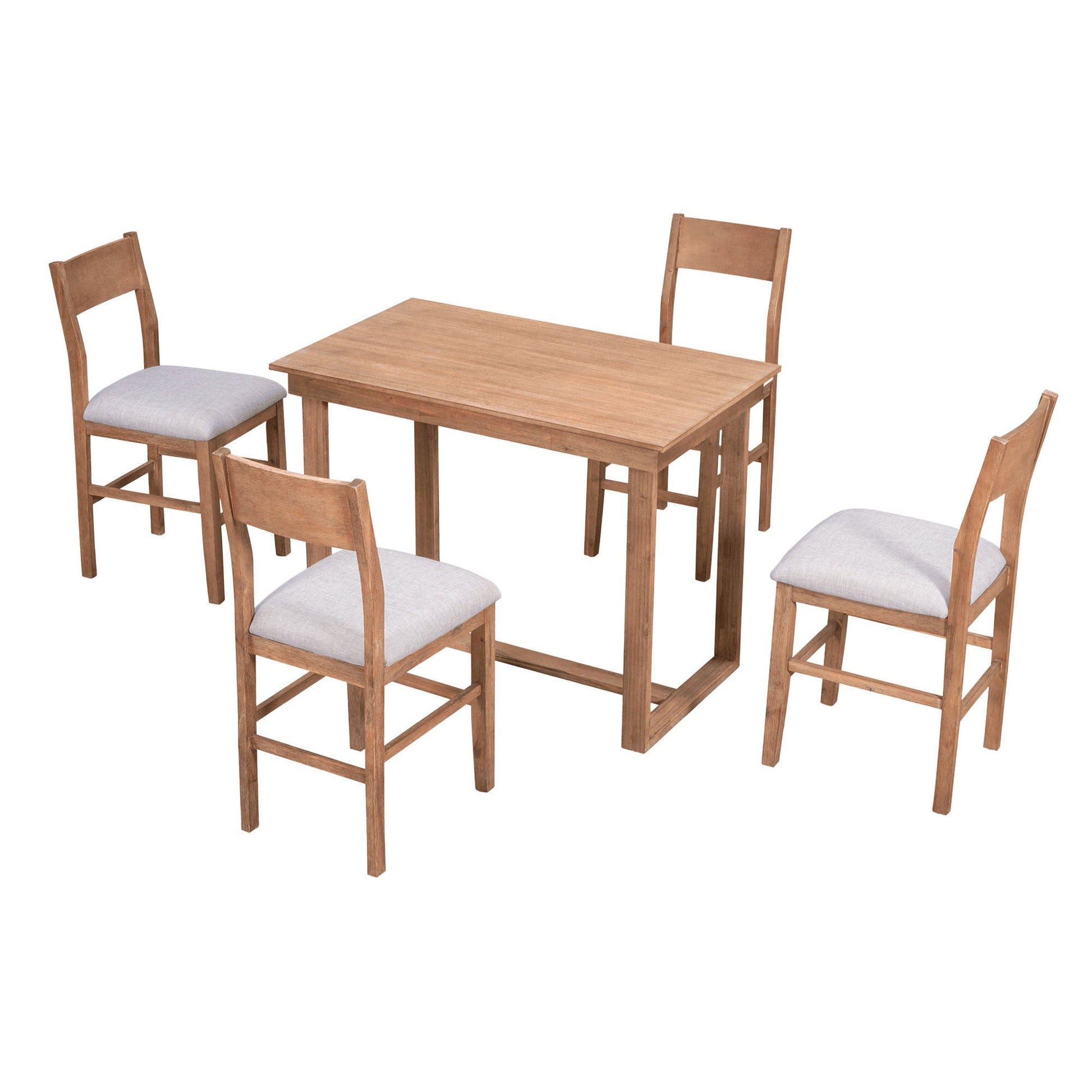 TOPMAX Farmhouse Counter Height 5 - Piece Dining Table Set with 1 Rectangular Dining Table and 4 Dining Chairs for Small Places,Brown (old sku: SP000230AAD) - 1st Choice Furniture Direct
