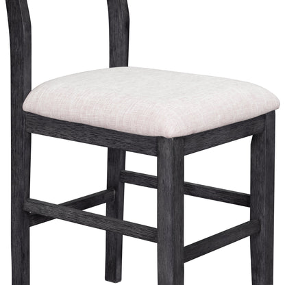 TOPMAX Farmhouse Counter Height 5-Piece Dining Table Set with 1 Rectangular Dining Table and 4 Dining Chairs for Small Places,Gray (old sku: SP000230AAE) - 1st Choice Furniture Direct