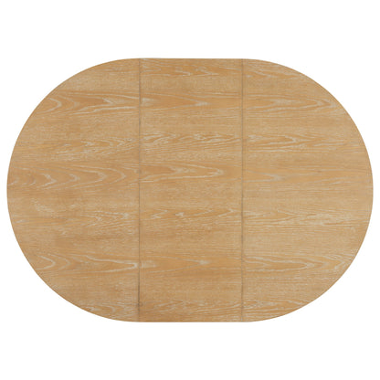 TOPMAX Farmhouse Extendable Round Dining Table Set for 4, 5 - Piece Kitchen Table Set with 4 Upholstered Chairs and 16inch Removable Leaf for Small Places, Natural+Beige - 1st Choice Furniture Direct