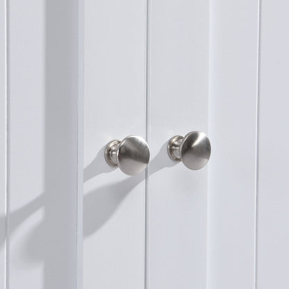 TOPMAX Farmhouse Kitchen Island Set with Drop Leaf and 2 Seatings,Dining Table Set with Storage Cabinet, Drawers and Towel Rack, White+Rustic Brown - 1st Choice Furniture Direct