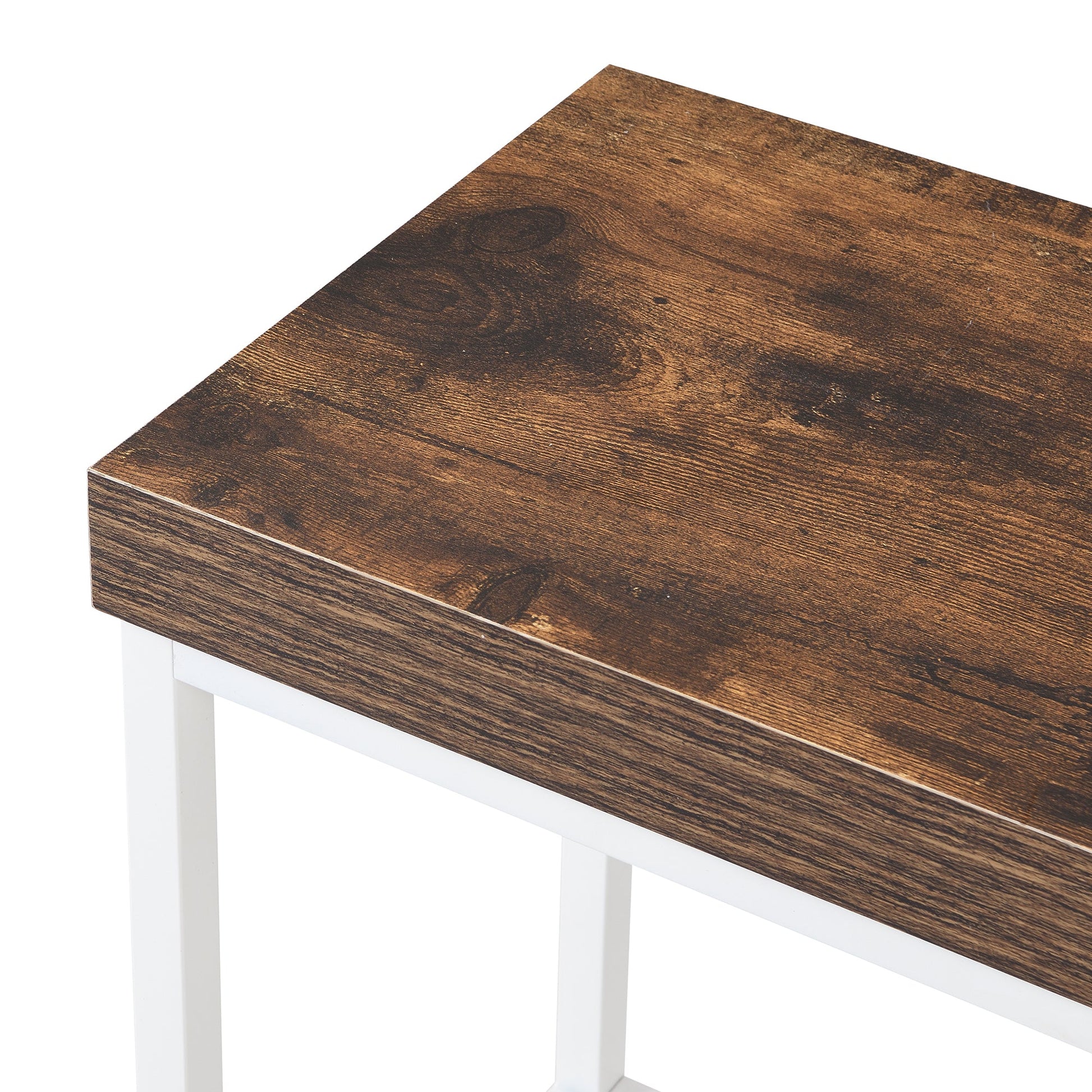 TOPMAX Farmhouse Kitchen Island Set with Drop Leaf and 2 Seatings,Dining Table Set with Storage Cabinet, Drawers and Towel Rack, White+Rustic Brown - 1st Choice Furniture Direct