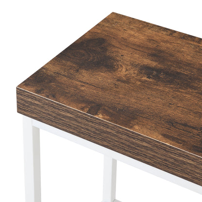 TOPMAX Farmhouse Kitchen Island Set with Drop Leaf and 2 Seatings,Dining Table Set with Storage Cabinet, Drawers and Towel Rack, White+Rustic Brown - 1st Choice Furniture Direct