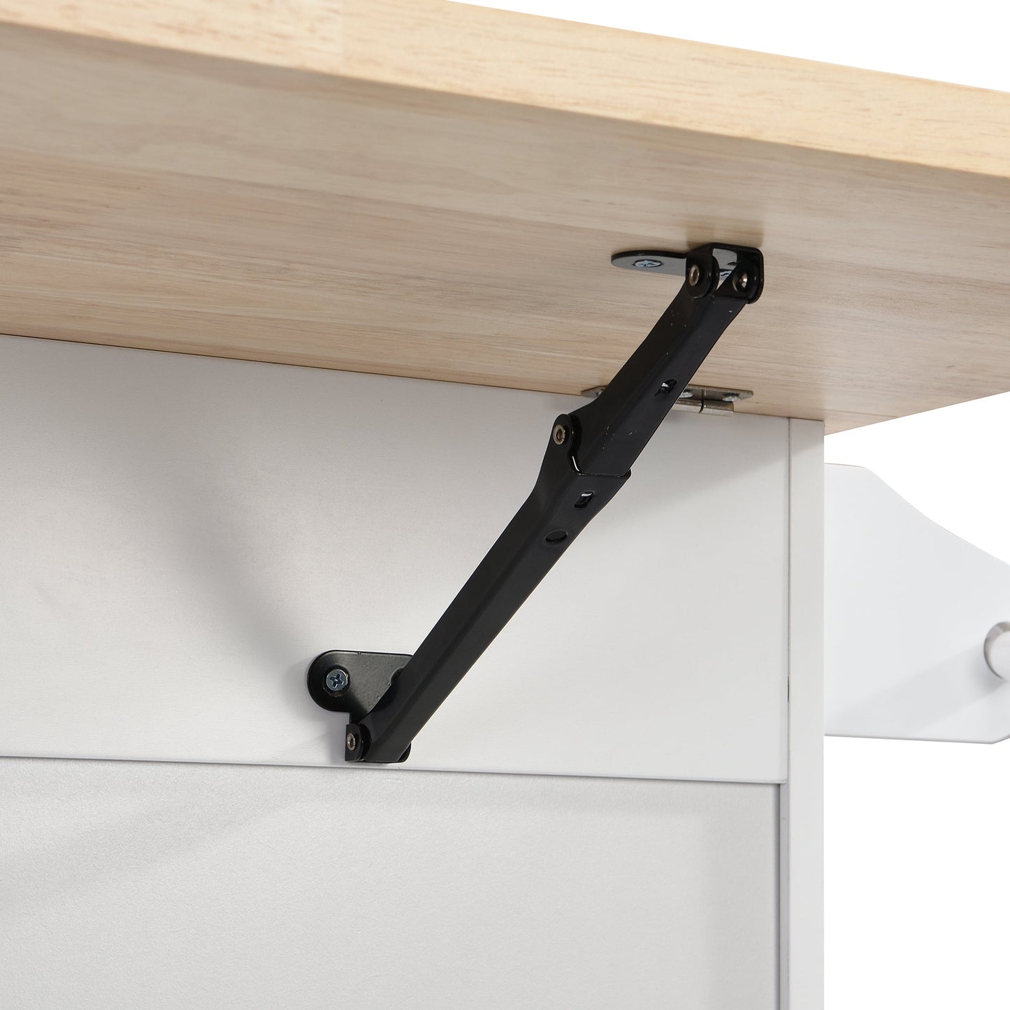 TOPMAX Farmhouse Kitchen Island Set with Drop Leaf and 2 Seatings,Dining Table Set with Storage Cabinet, Drawers and Towel Rack, White+Rustic Brown - 1st Choice Furniture Direct