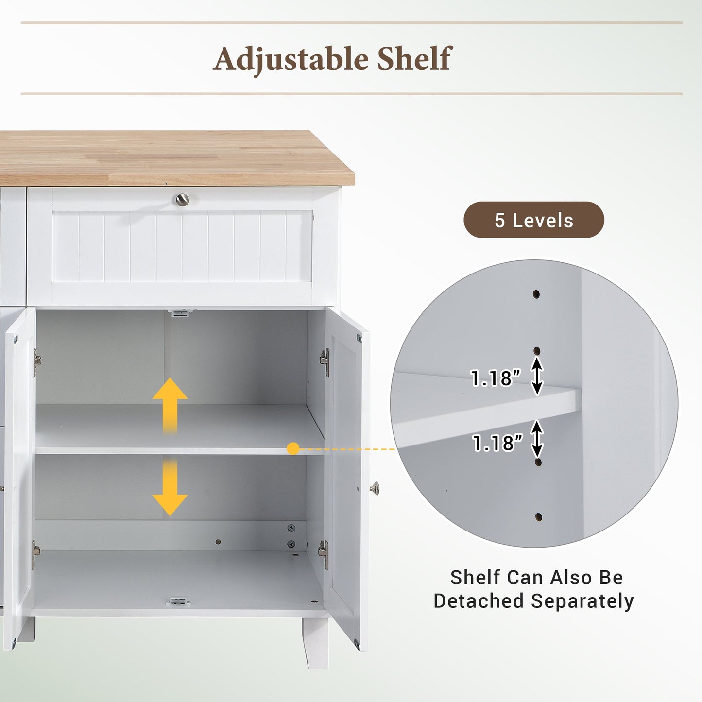 TOPMAX Farmhouse Kitchen Island Set with Drop Leaf and 2 Seatings,Dining Table Set with Storage Cabinet, Drawers and Towel Rack, White+Rustic Brown - 1st Choice Furniture Direct