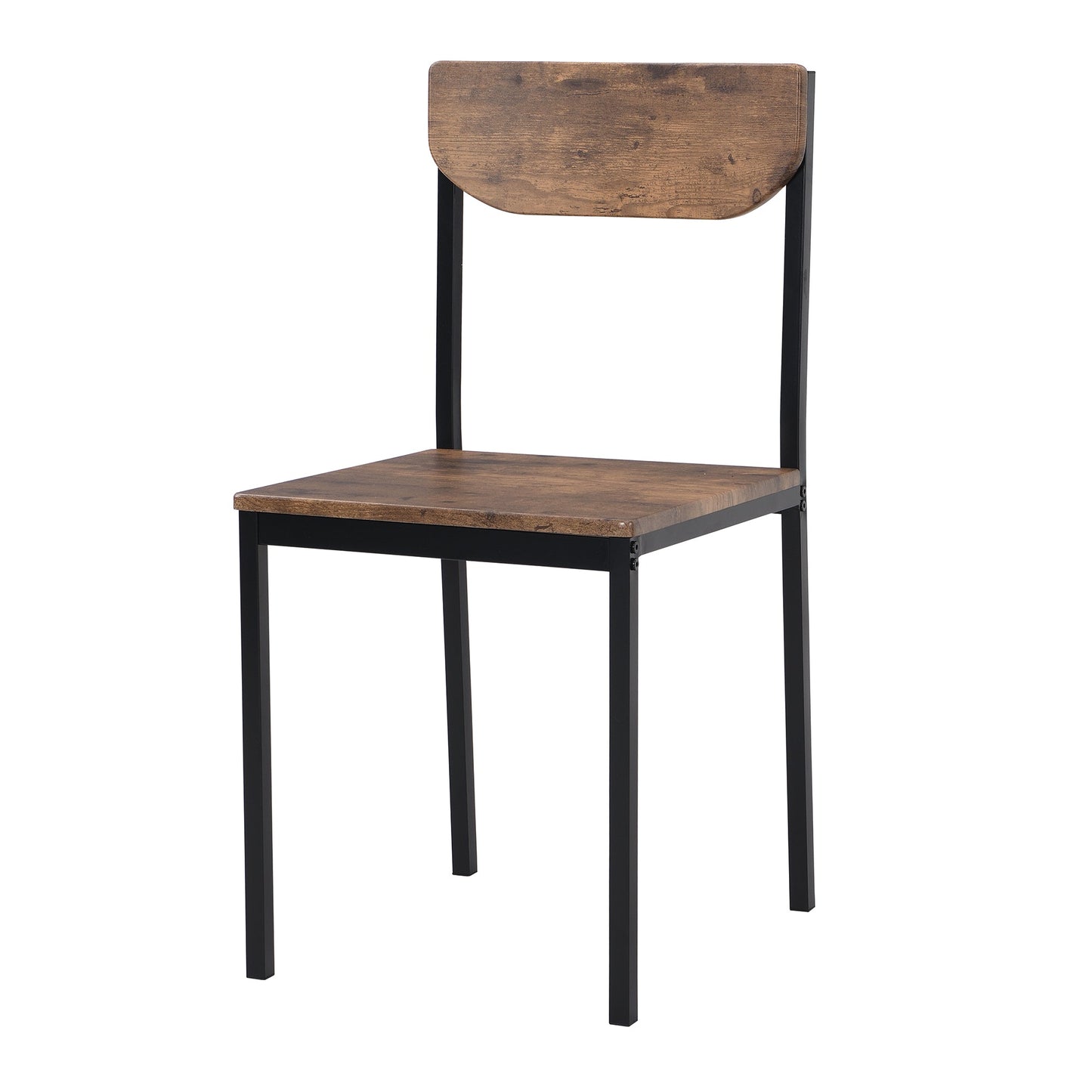 TOPMAX Modern 3-Piece Round Dining Table Set with Drop Leaf and 2 Chairs for Small Places,Black Frame+Rustic Brown Finish - 1st Choice Furniture Direct