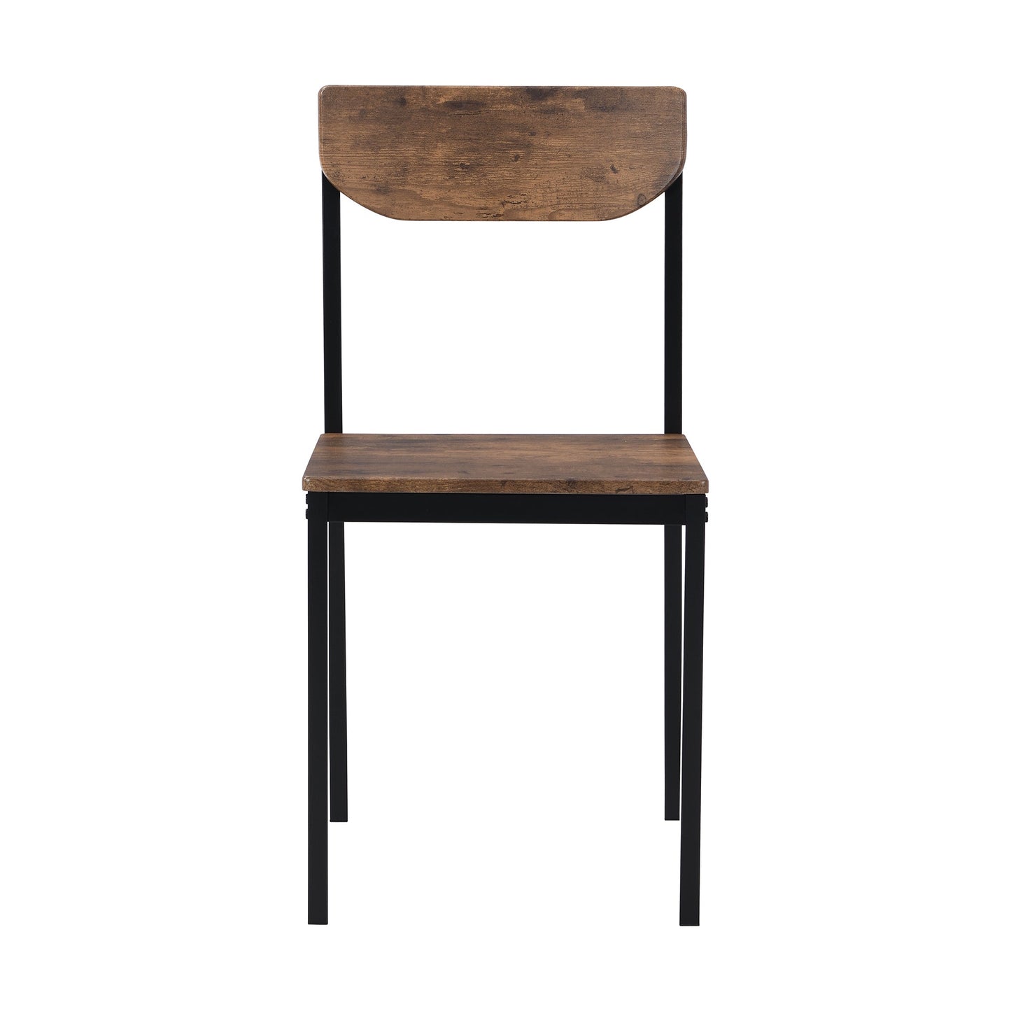TOPMAX Modern 3-Piece Round Dining Table Set with Drop Leaf and 2 Chairs for Small Places,Black Frame+Rustic Brown Finish - 1st Choice Furniture Direct