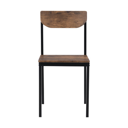 TOPMAX Modern 3-Piece Round Dining Table Set with Drop Leaf and 2 Chairs for Small Places,Black Frame+Rustic Brown Finish - 1st Choice Furniture Direct