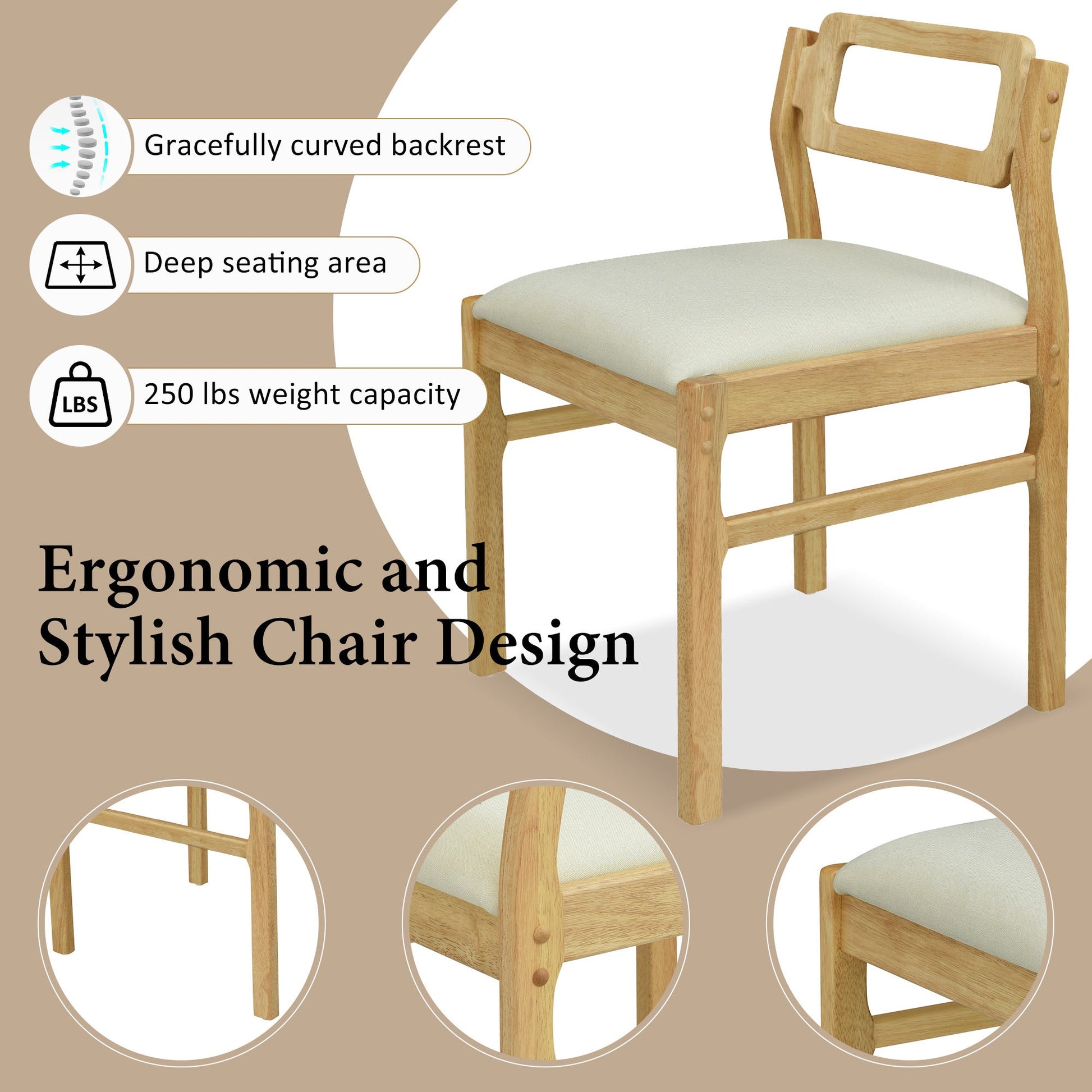 TOPMAX Modern 5 - Piece 47.2'' Extendable Wood Square Dining Table Set with Two 11.8 - inch Drop Leaves, Compact Storage Shelf Kitchen Table Set with Upholstered Chairs for 4, Natural - 1st Choice Furniture Direct