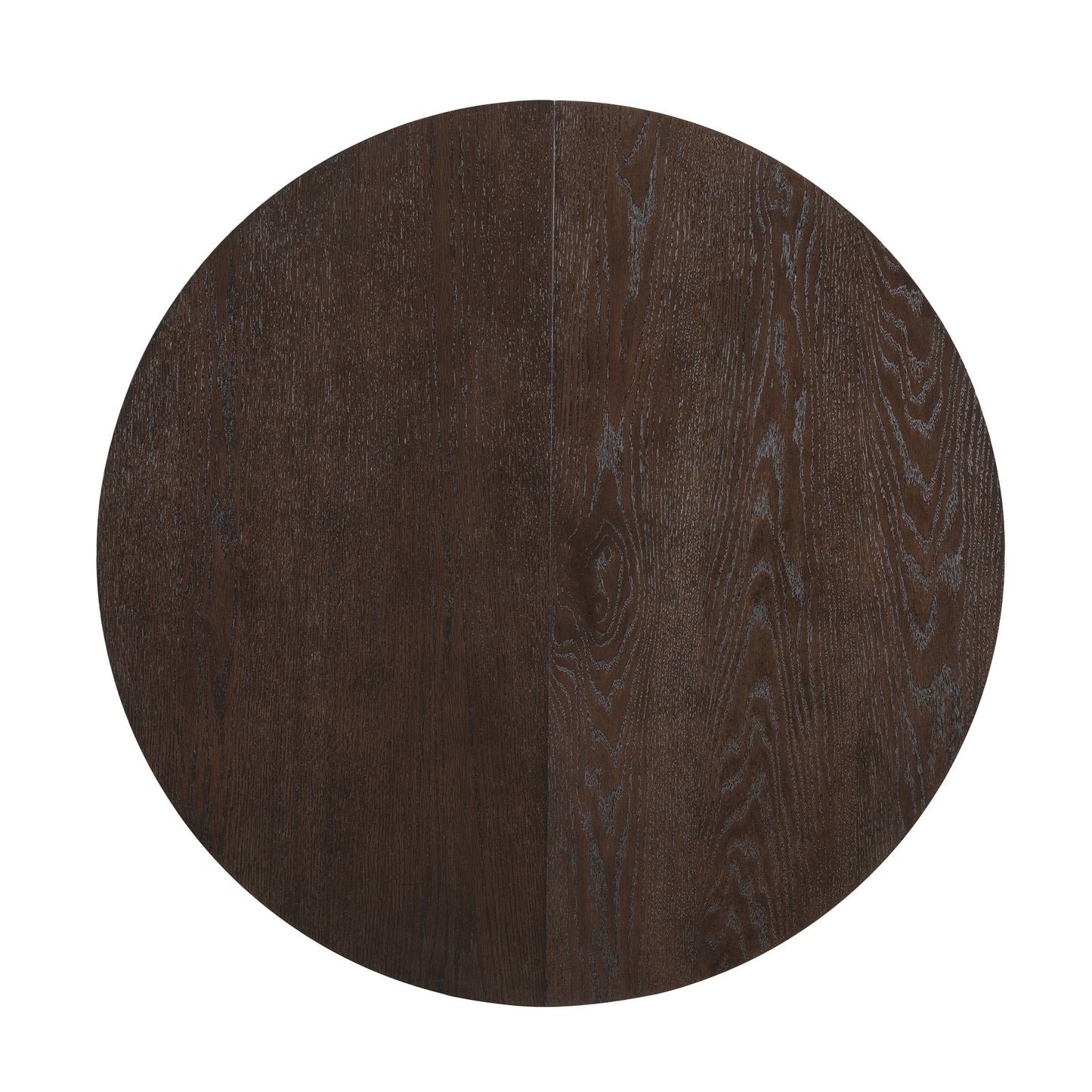 TOPMAX Modern 5-Piece Extendable Round Dining Table Set with Removable Leaf, Espresso+Gray, Solid Wood - 1st Choice Furniture Direct