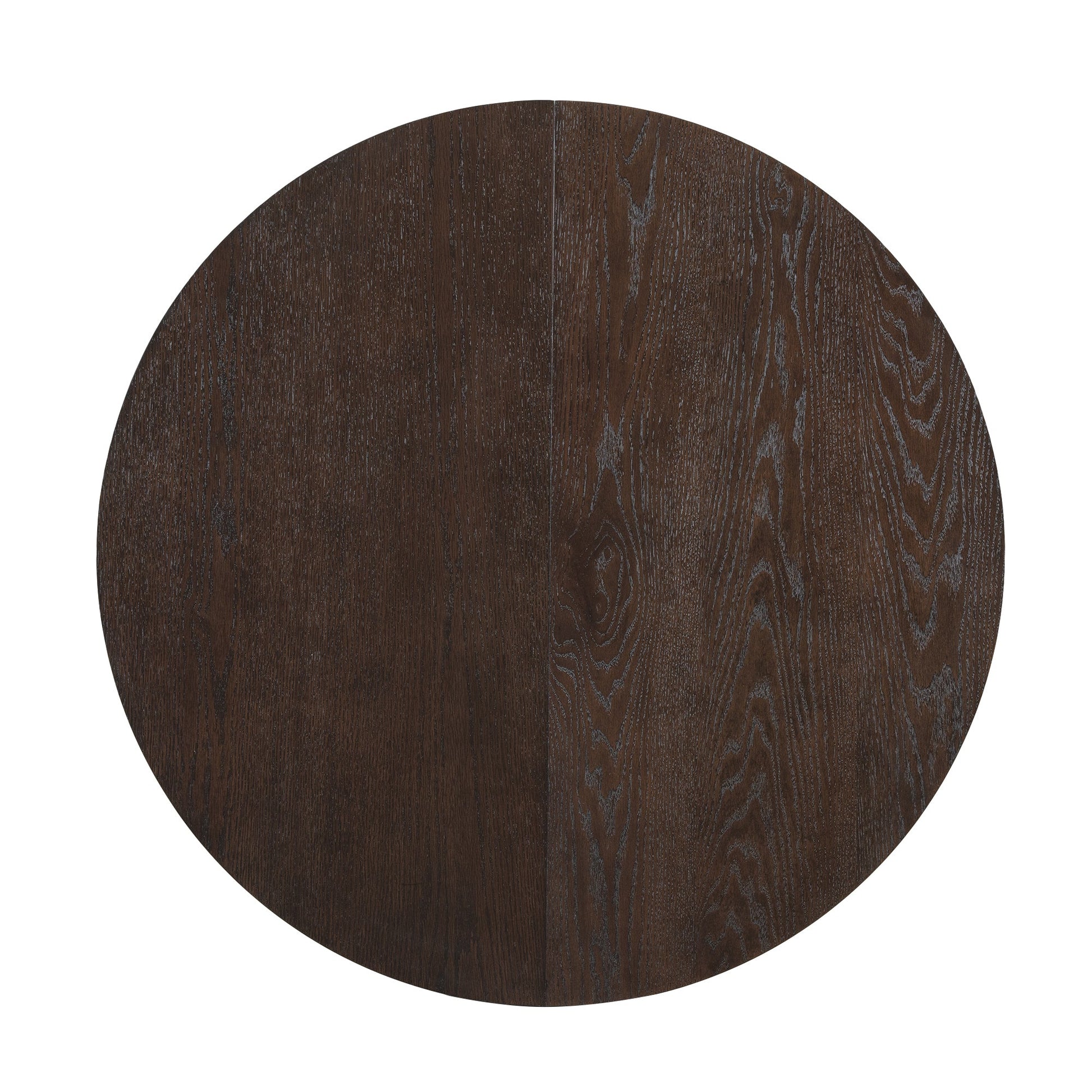 TOPMAX Modern 5-Piece Extendable Round Dining Table Set with Removable Leaf, Espresso+Gray, Solid Wood - 1st Choice Furniture Direct