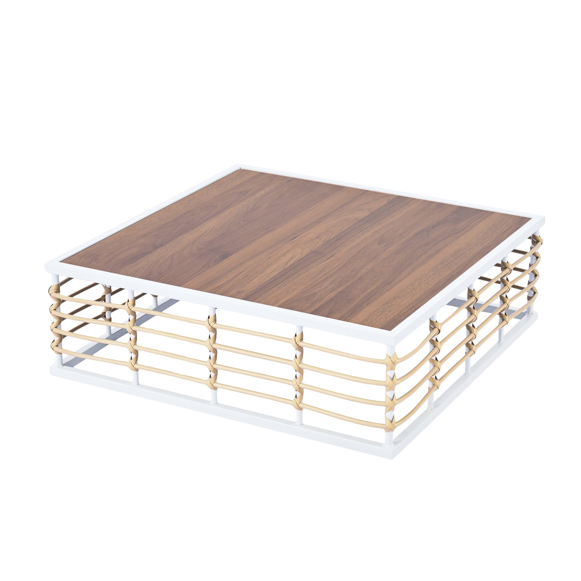 TOPMAX Modern Minimalist 7 - Piece Metal Patio Sectional Sofa Set, All - Weather Garden Conversational Furniture Set with Thick Cushions and Coffee Table for Indoor Outdoor, White - 1st Choice Furniture Direct