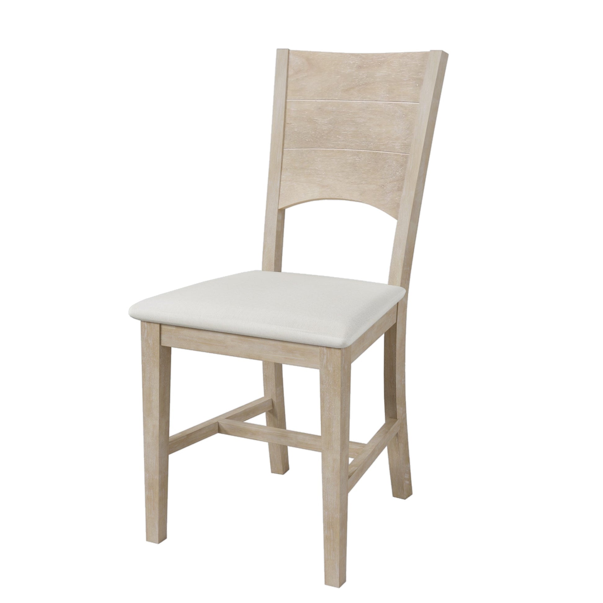 TOPMAX Modern Style Natural Wood 6 - Piece Dining Table Set with Bench and Chairs, Upholstered Seats, Rubberwood Frame - 1st Choice Furniture Direct