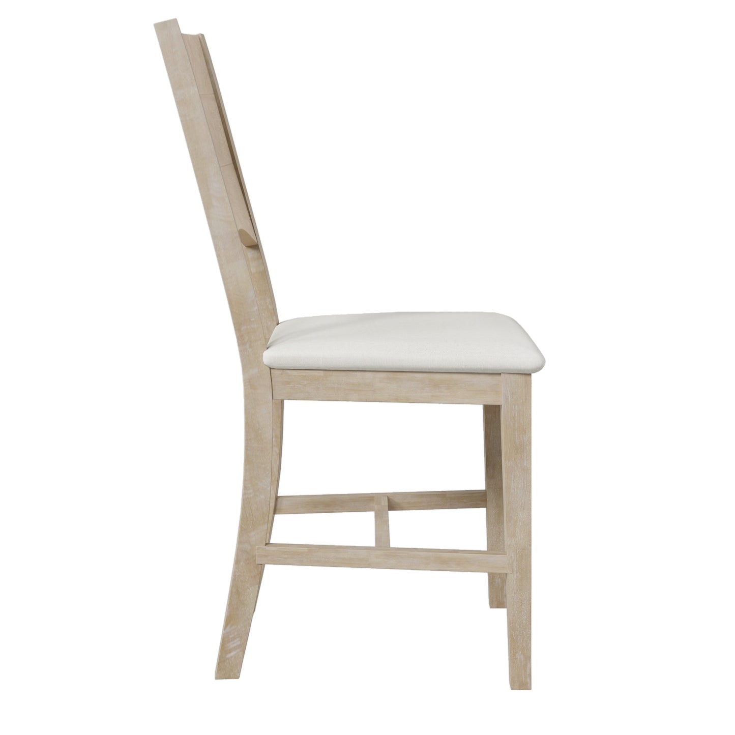 TOPMAX Modern Style Natural Wood 6 - Piece Dining Table Set with Bench and Chairs, Upholstered Seats, Rubberwood Frame - 1st Choice Furniture Direct