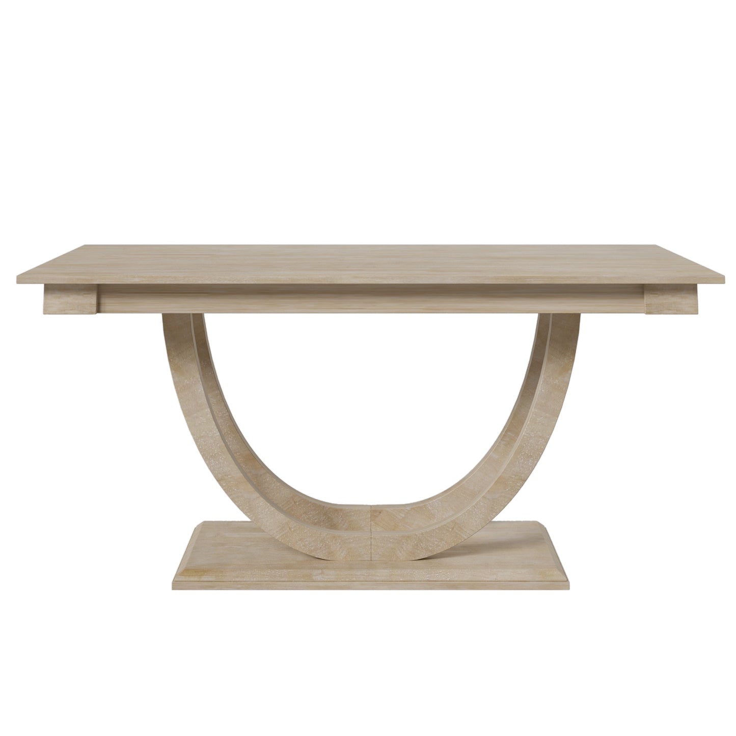 TOPMAX Modern Style Natural Wood 6 - Piece Dining Table Set with Bench and Chairs, Upholstered Seats, Rubberwood Frame - 1st Choice Furniture Direct