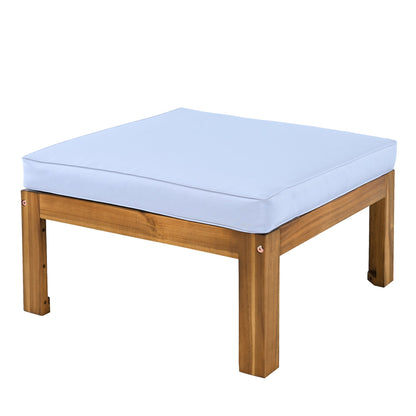 TOPMAX Outdoor Backyard Patio Wood 5 - Piece Sectional Sofa Seating Group Set with Cushions, Natural Finish+ Gray Cushions - 1st Choice Furniture Direct