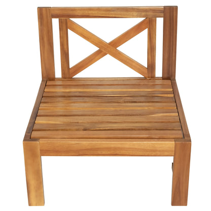 TOPMAX Outdoor Backyard Patio Wood 5 - Piece Sectional Sofa Seating Group Set with Cushions, Natural Finish+ Gray Cushions - 1st Choice Furniture Direct