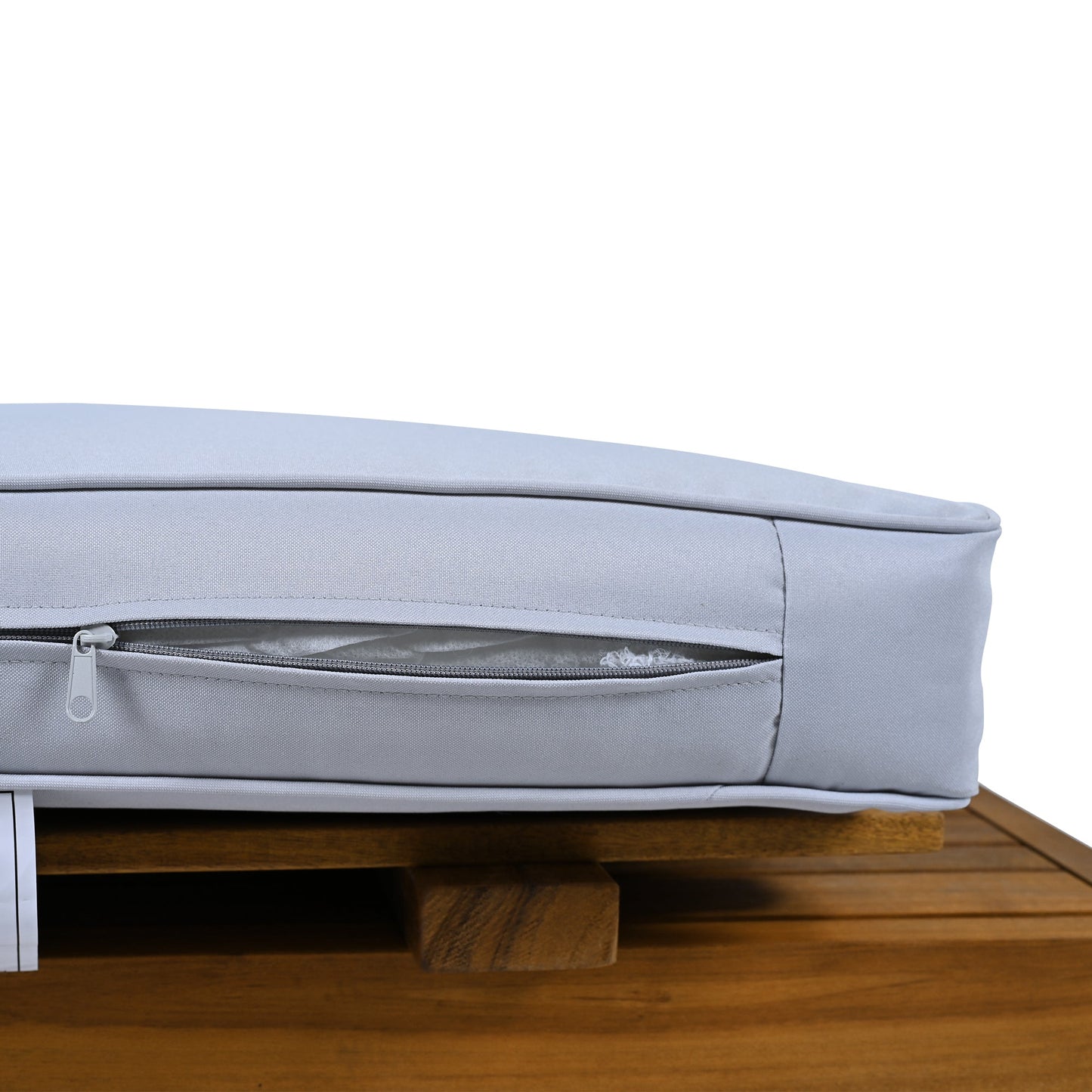 TOPMAX Outdoor Backyard Patio Wood 5 - Piece Sectional Sofa Seating Group Set with Cushions, Natural Finish+ Gray Cushions - 1st Choice Furniture Direct