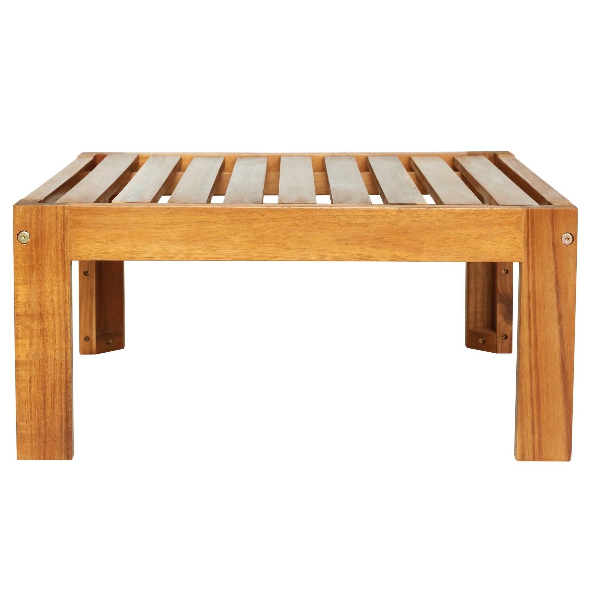 TOPMAX Outdoor Backyard Patio Wood 5 - Piece Sectional Sofa Seating Group Set with Cushions, Natural Finish+ Gray Cushions - 1st Choice Furniture Direct