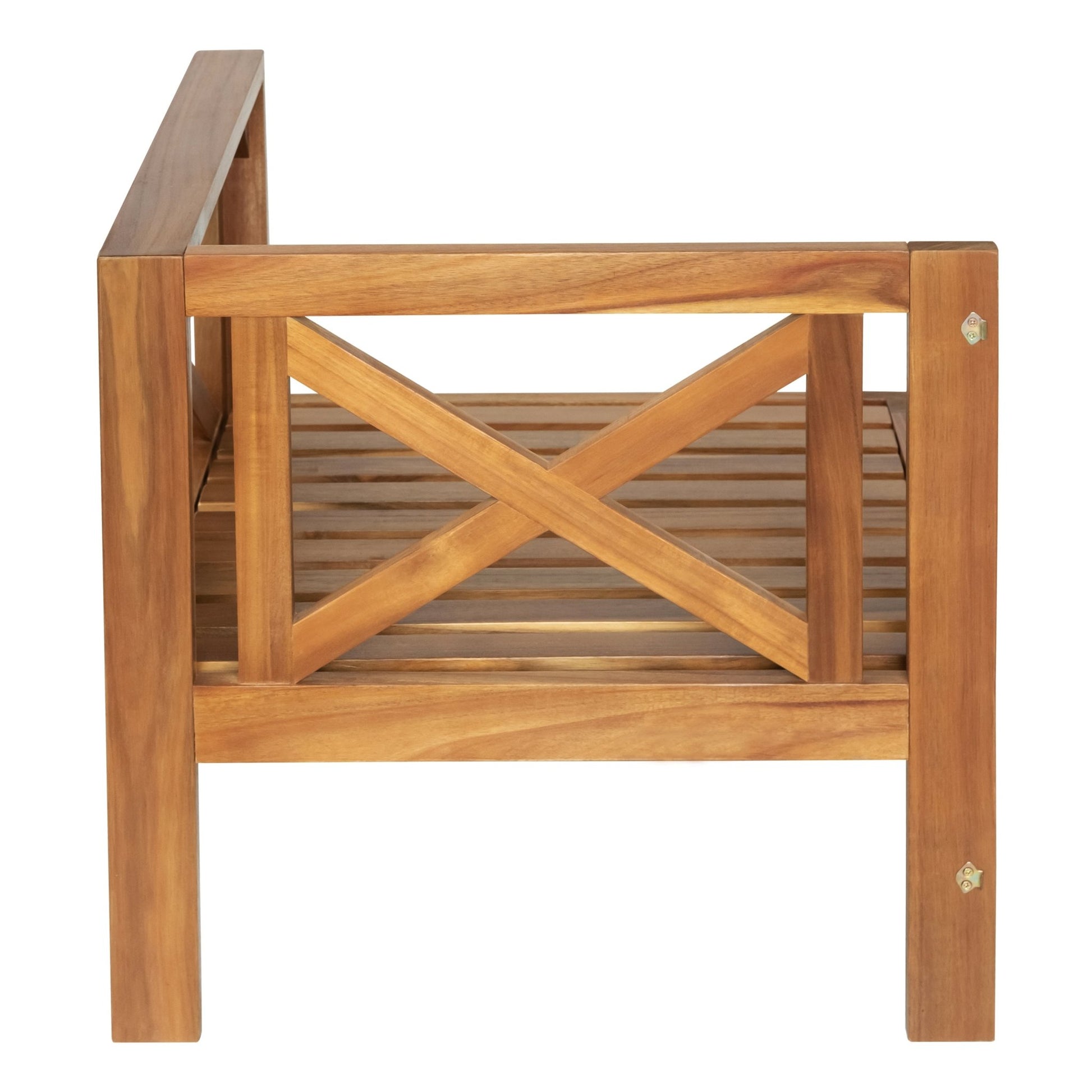 TOPMAX Outdoor Backyard Patio Wood 5 - Piece Sectional Sofa Seating Group Set with Cushions, Natural Finish+ Gray Cushions - 1st Choice Furniture Direct