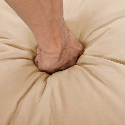 TOPMAX Patio Furniture Round Outdoor Sectional Sofa Set Rattan Daybed Two - Tone Weave Sunbed with Retractable Canopy, Separate Seating and Removable Cushion, Light Coffee - 1st Choice Furniture Direct