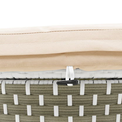 TOPMAX Patio Furniture Round Outdoor Sectional Sofa Set Rattan Daybed Two - Tone Weave Sunbed with Retractable Canopy, Separate Seating and Removable Cushion, Light Coffee - 1st Choice Furniture Direct