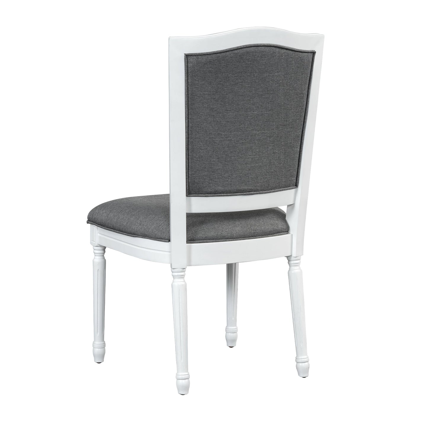 TOPMAX Rustic 7 - Piece 78.1inch Extendable Dining Table Set with 18inch Removable Leaf, 6 Upholstered Dining Chairs, 2 Built - in Drawers, Dark Gray+White - 1st Choice Furniture Direct