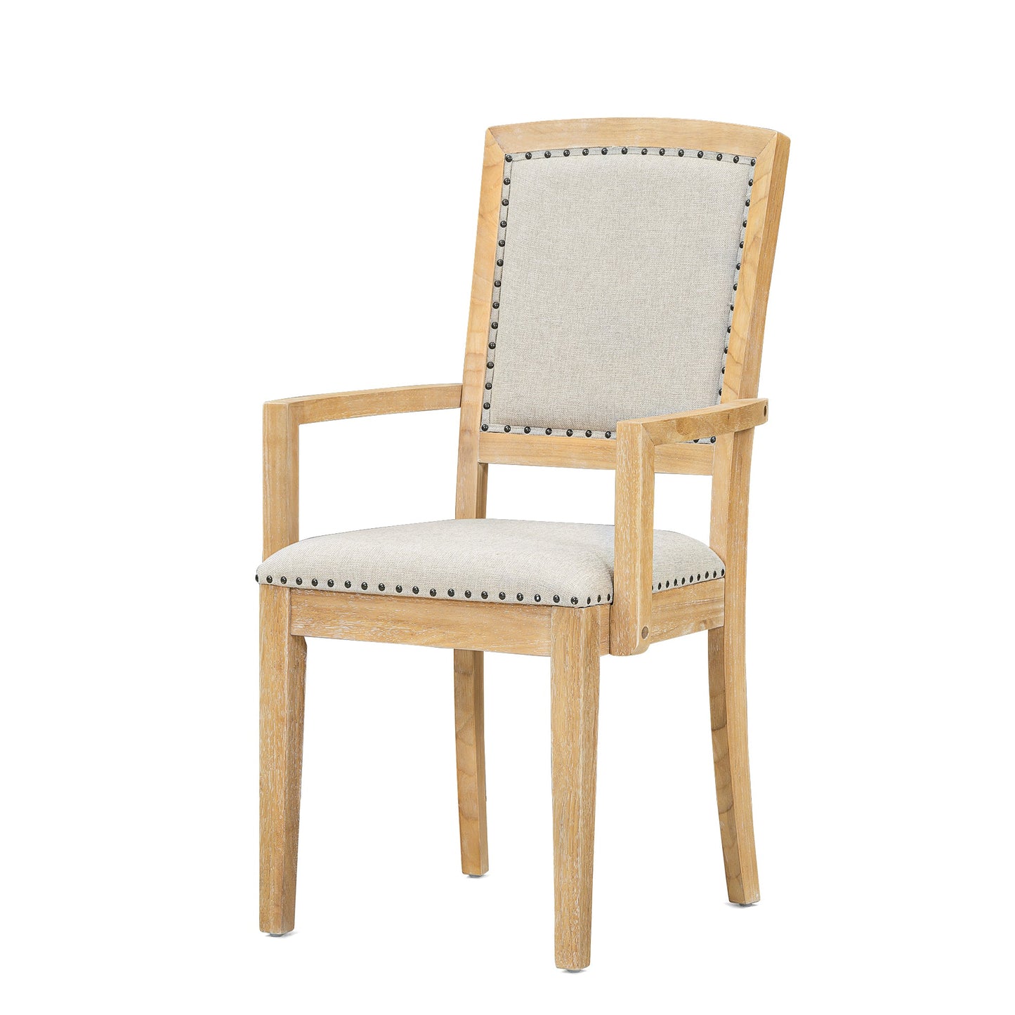 TOPMAX Rustic Extendable Dining Table Set with Removable Leaf, 6 Upholstered Armless Dining Chairs and 2 Padded Arm Chairs, Natural - 1st Choice Furniture Direct