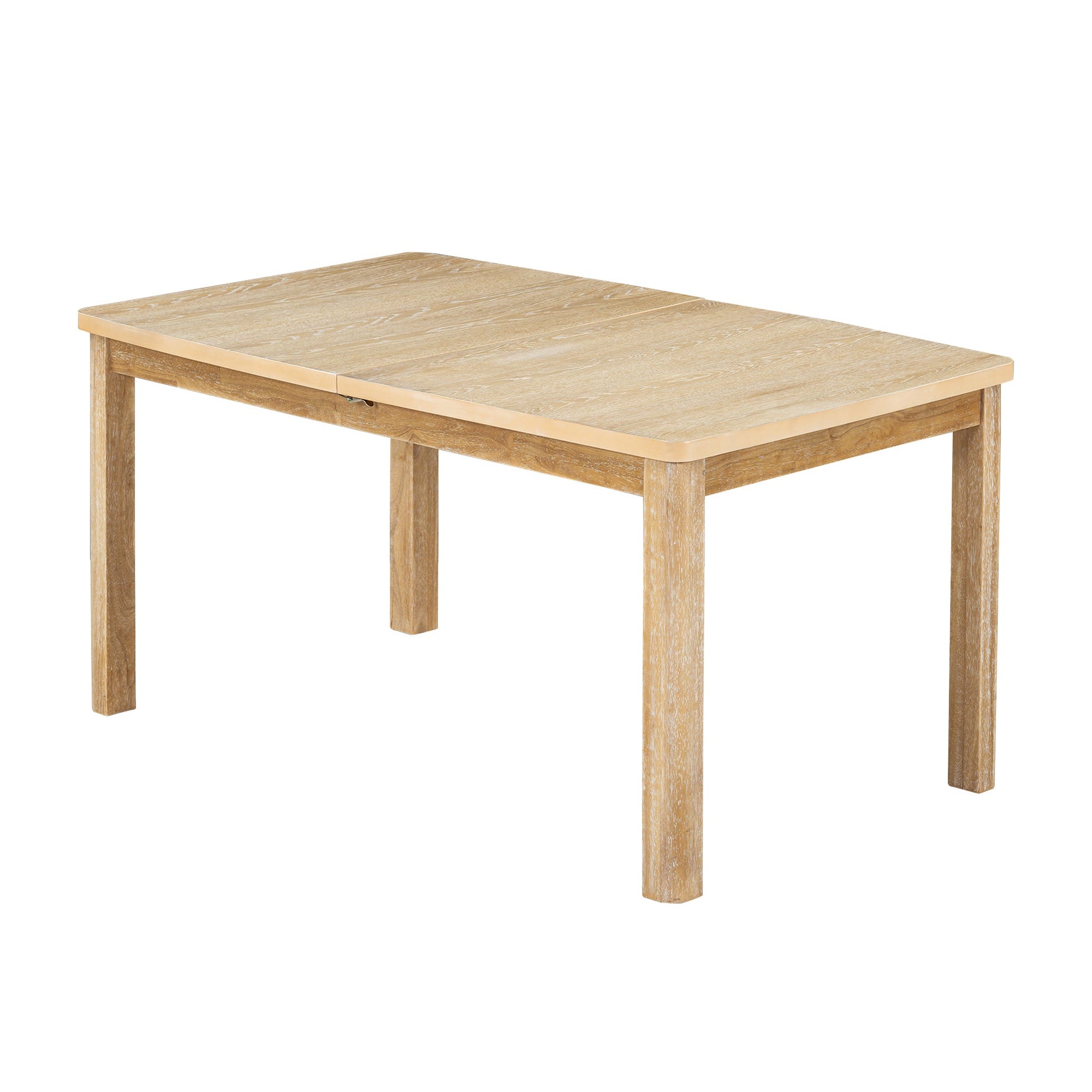 TOPMAX Rustic Extendable Dining Table Set with Removable Leaf, 6 Upholstered Armless Dining Chairs and 2 Padded Arm Chairs, Natural - 1st Choice Furniture Direct