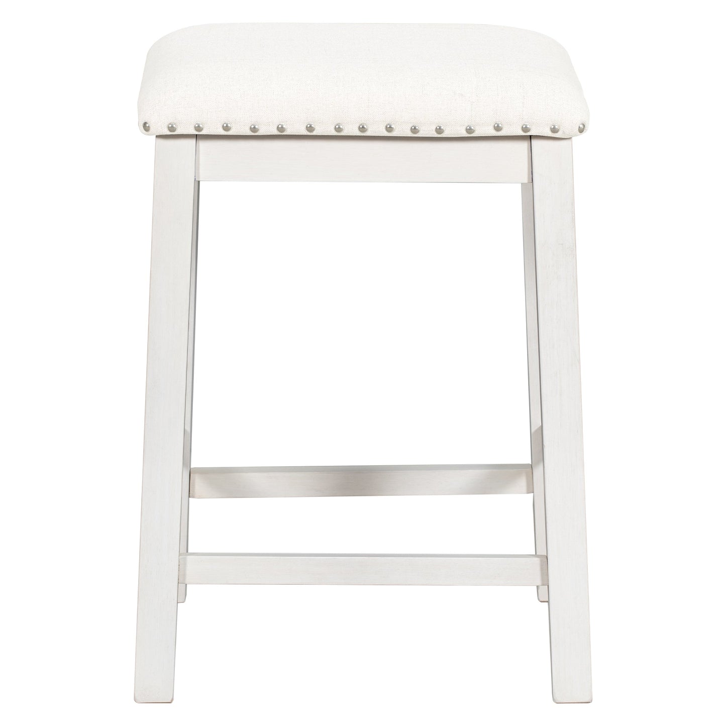 TOPMAX Rustic Farmhouse Dining Room Wooden Bar Table Set with Stools and Chairs, White, Rubberwood and MDF - 1st Choice Furniture Direct