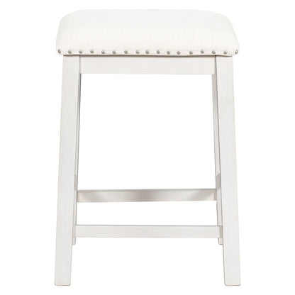 TOPMAX Rustic Farmhouse Dining Room Wooden Bar Table Set with Stools and Chairs, White, Rubberwood and MDF - 1st Choice Furniture Direct