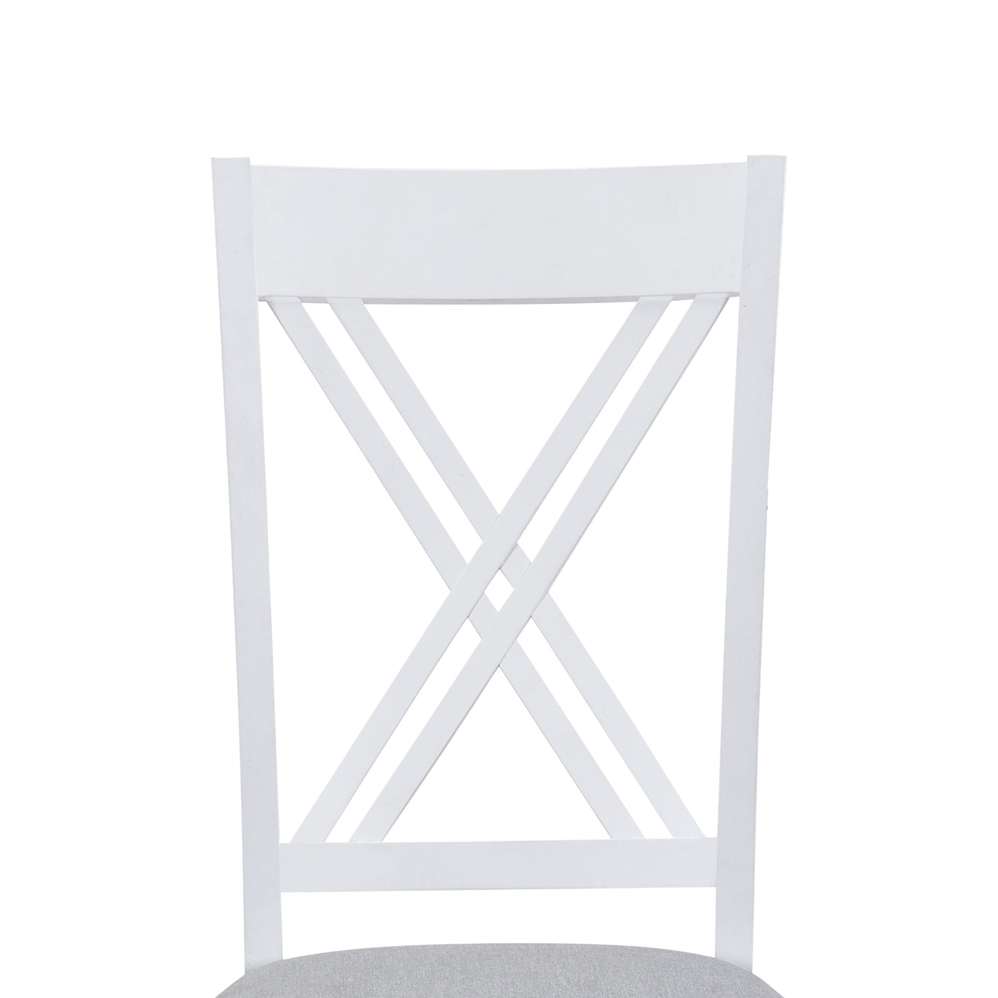 TOPMAX Rustic Minimalist Wood 5 - Piece Dining Table Set with 4 X - Back Chairs for Small Places, White - 1st Choice Furniture Direct