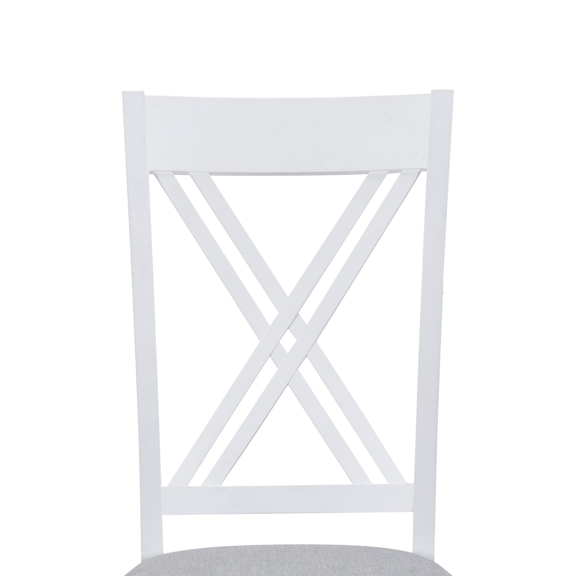 TOPMAX Rustic Minimalist Wood 5 - Piece Dining Table Set with 4 X - Back Chairs for Small Places, White - 1st Choice Furniture Direct