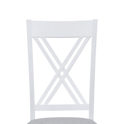 TOPMAX Rustic Minimalist Wood 5 - Piece Dining Table Set with 4 X - Back Chairs for Small Places, White - 1st Choice Furniture Direct