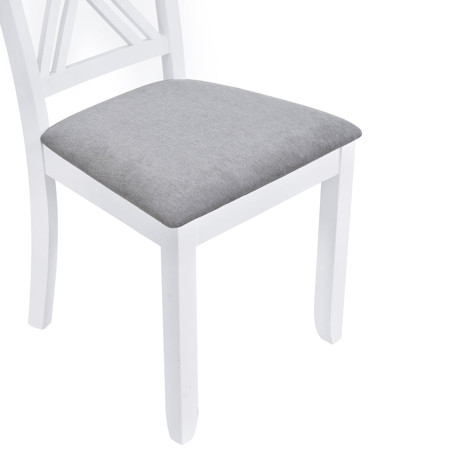 TOPMAX Rustic Minimalist Wood 5 - Piece Dining Table Set with 4 X - Back Chairs for Small Places, White - 1st Choice Furniture Direct