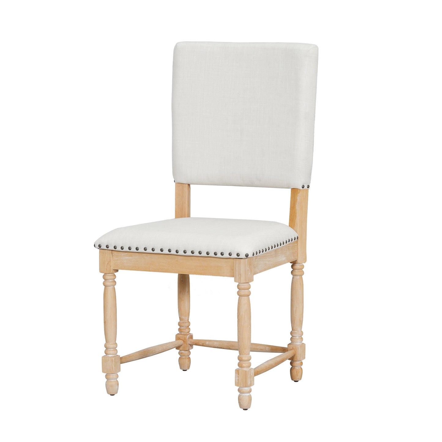 TOPMAX Vintage Traditional 2 - Piece Upholstered Dining Chairs with Padded Backs, Natural - 1st Choice Furniture Direct