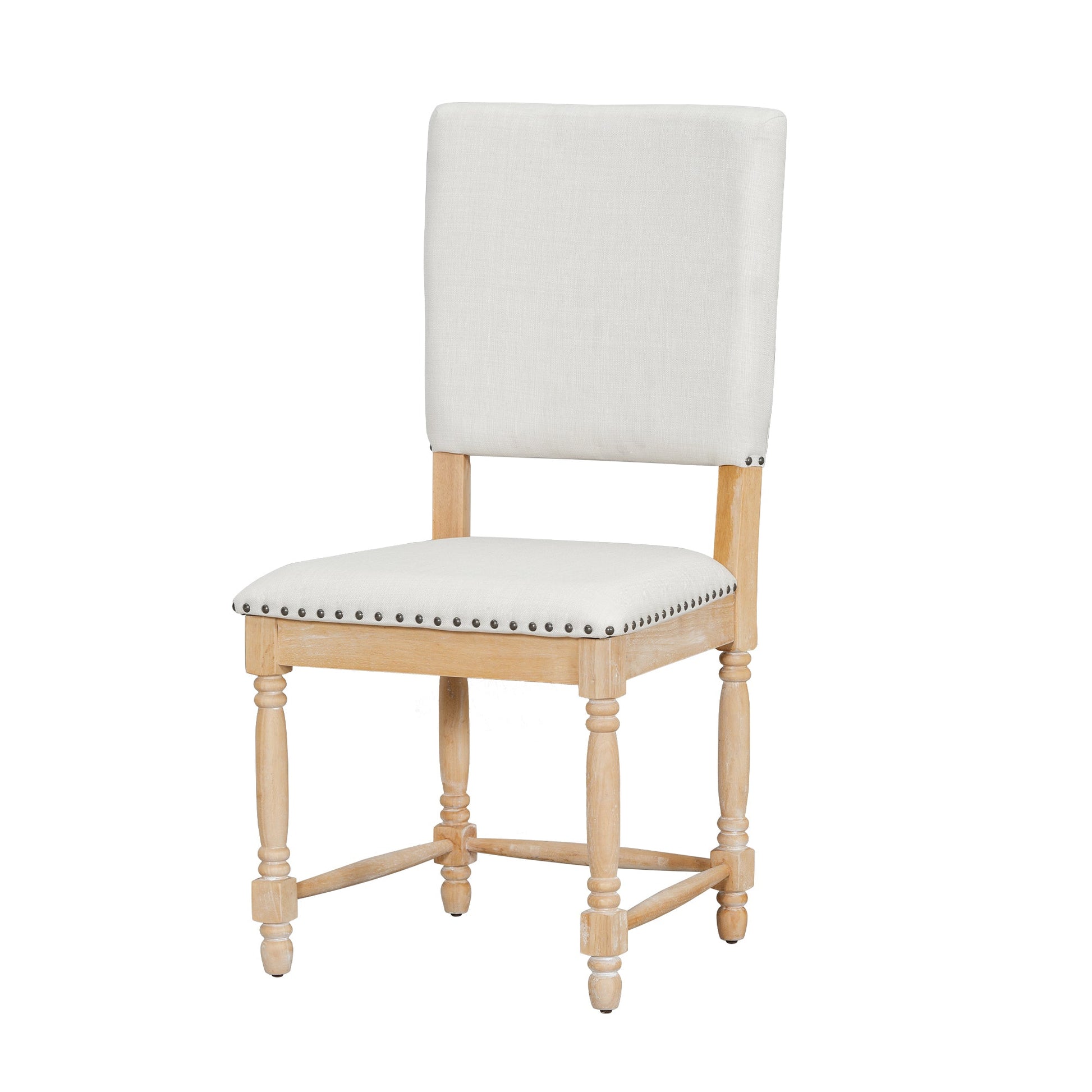 TOPMAX Vintage Traditional 2 - Piece Upholstered Dining Chairs with Padded Backs, Natural - 1st Choice Furniture Direct