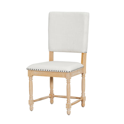 TOPMAX Vintage Traditional 2 - Piece Upholstered Dining Chairs with Padded Backs, Natural - 1st Choice Furniture Direct
