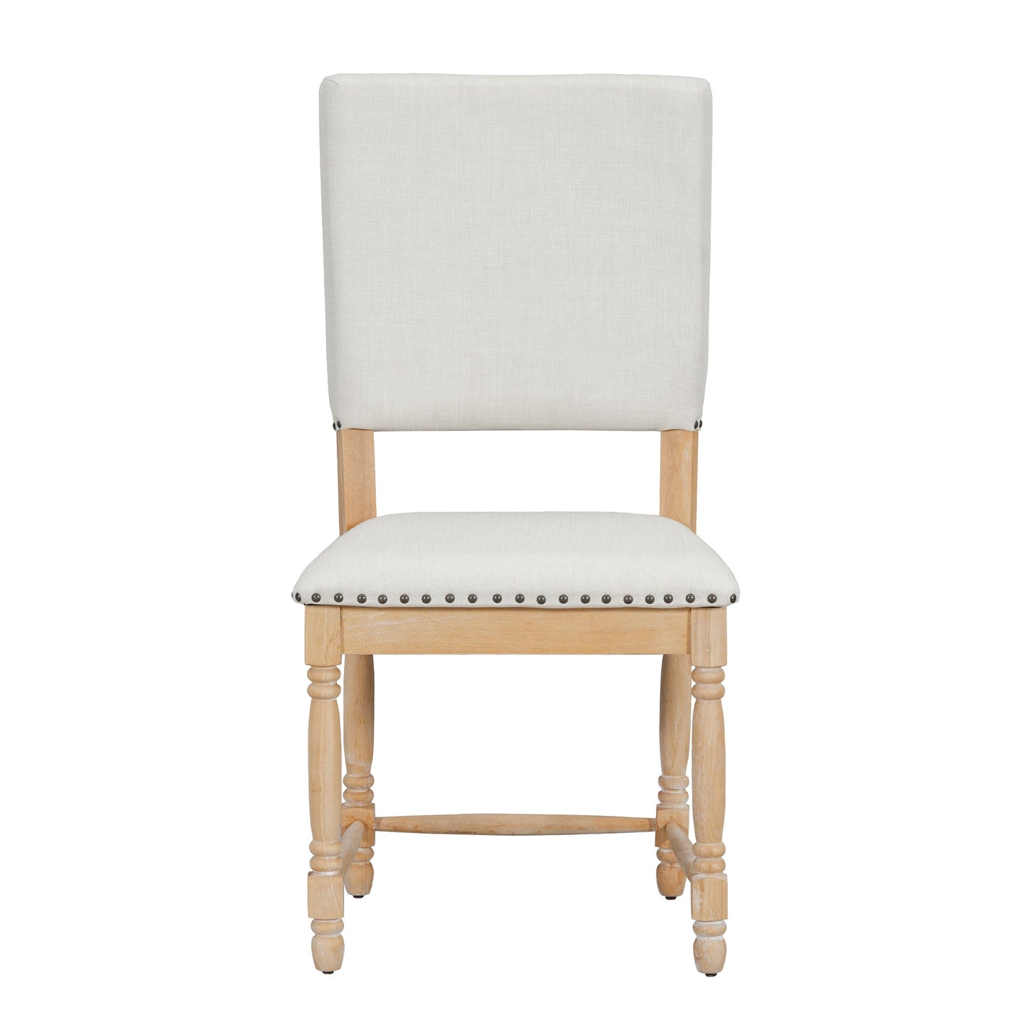 TOPMAX Vintage Traditional 2 - Piece Upholstered Dining Chairs with Padded Backs, Natural - 1st Choice Furniture Direct