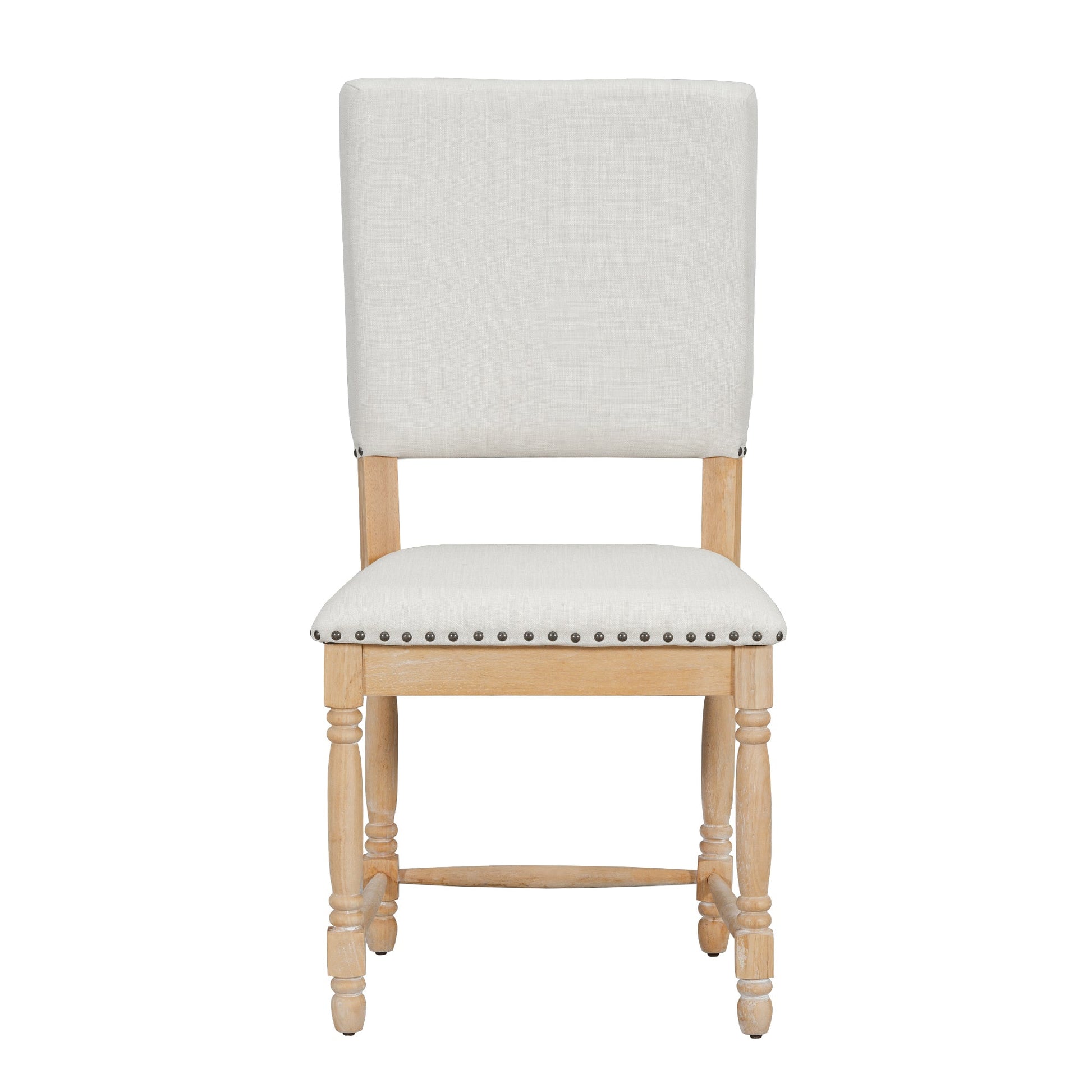 TOPMAX Vintage Traditional 2 - Piece Upholstered Dining Chairs with Padded Backs, Natural - 1st Choice Furniture Direct