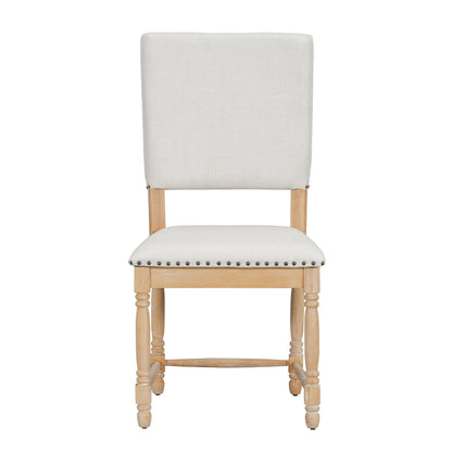 TOPMAX Vintage Traditional 2 - Piece Upholstered Dining Chairs with Padded Backs, Natural - 1st Choice Furniture Direct